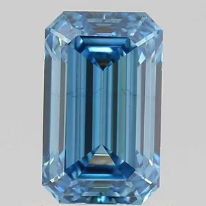1.08ct EMERALD Fancy Vivid Blue VS2 Coloured Lab diamond
