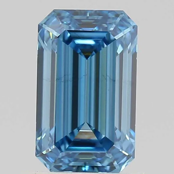 1.08ct EMERALD Fancy Vivid Blue VS2 Coloured Lab diamond