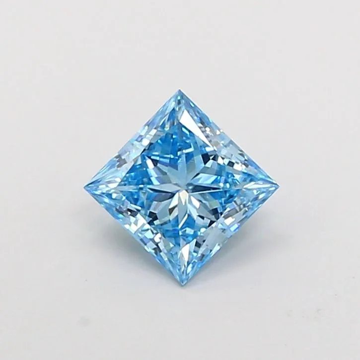 1.01ct PRINCESS Fancy Vivid Blue VS2 Coloured Lab diamond