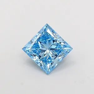 1.01ct PRINCESS Fancy Vivid Blue VS2 Coloured Lab diamond