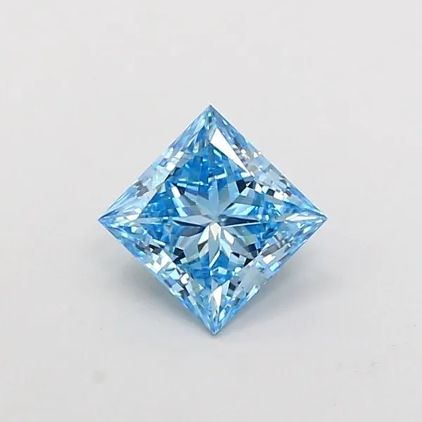 1.01ct PRINCESS Fancy Vivid Blue VS2 Coloured Lab diamond