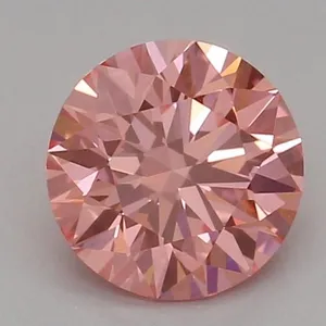 0.53ct ROUND Fancy Vivid Pink VVS2 Coloured Lab diamond
