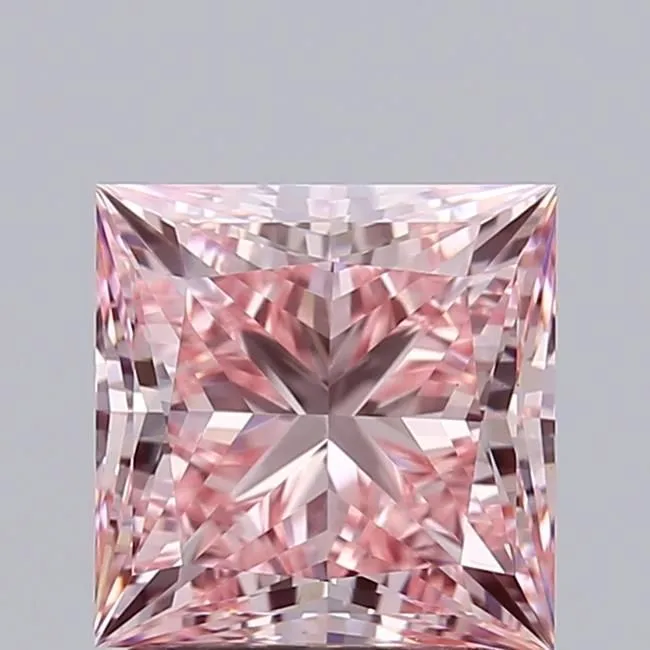 1.85ct PRINCESS Fancy Vivid Pink VS1 Coloured Lab diamond