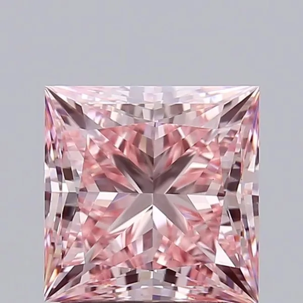 1.85ct PRINCESS Fancy Vivid Pink VS1 Coloured Lab diamond