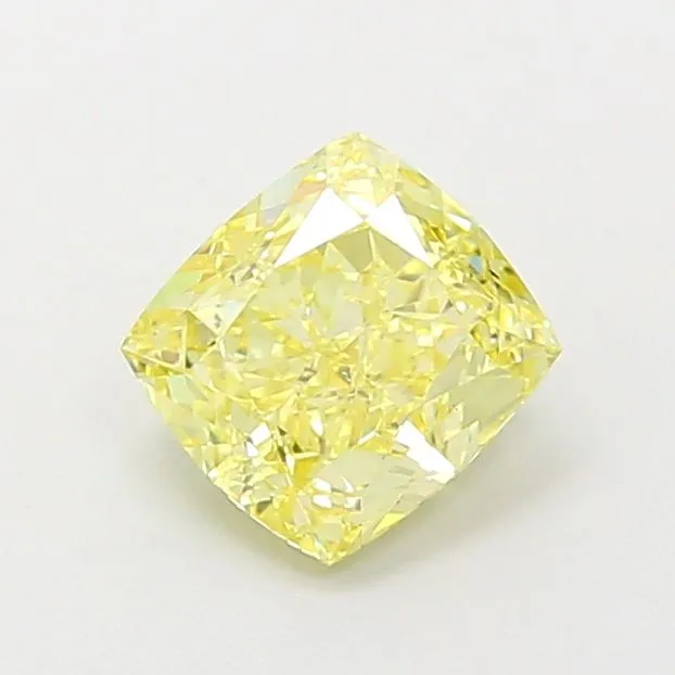 1.02ct CUSHION Fancy Intense Yellow VS2 Coloured Lab diamond