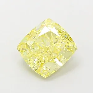 1.02ct CUSHION Fancy Intense Yellow VS2 Coloured Lab diamond