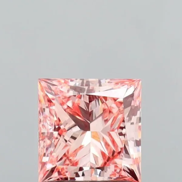 1.48ct PRINCESS Fancy Intense Pink VVS2 Coloured Lab diamond