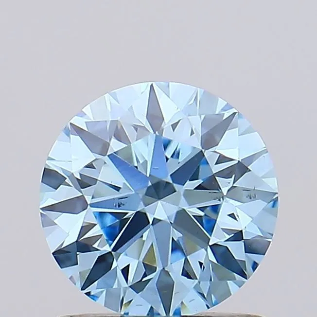1.00ct ROUND Fancy Vivid Blue VS2 Coloured Lab diamond