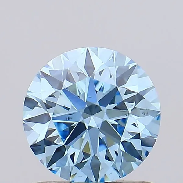 1ct ROUND Fancy Vivid Blue VS2 Coloured Lab diamond