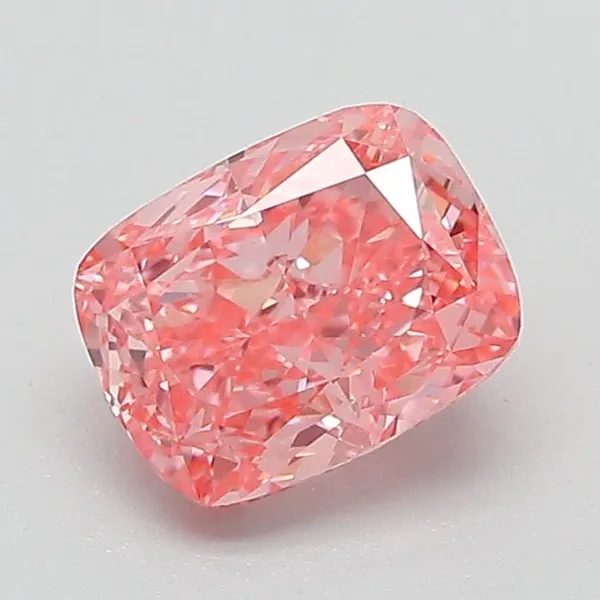 1.18ct CUSHION Fancy Vivid Pink VVS2 Coloured Lab diamond