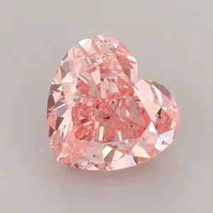 1.51ct HEART Fancy Vivid Pink VS2 Coloured Lab diamond
