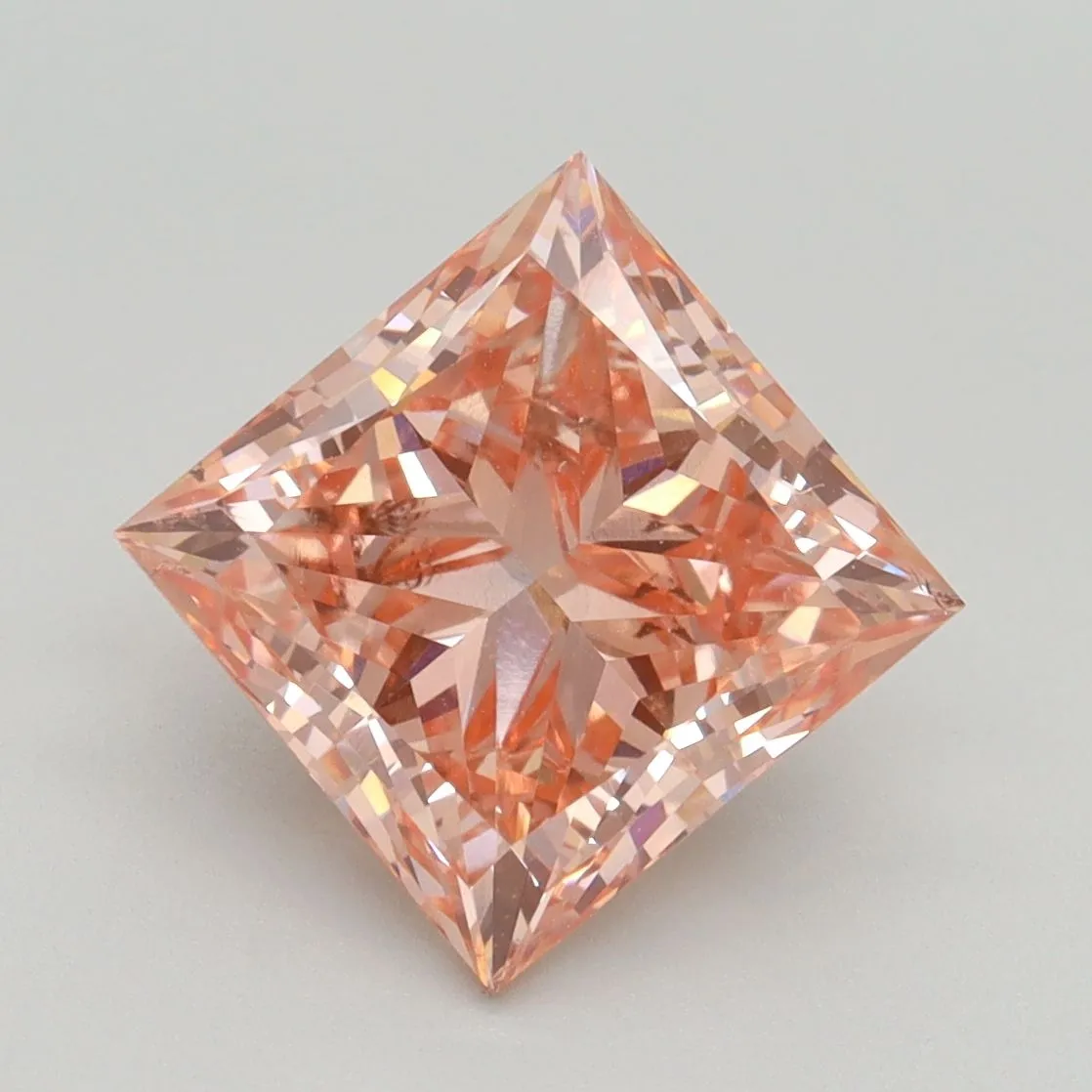 3.50ct PRINCESS Fancy Intense Pink VS2 Coloured Lab diamond
