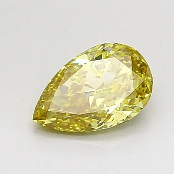 0.61ct PEAR Fancy Intense Yellow VS1 Coloured Lab diamond