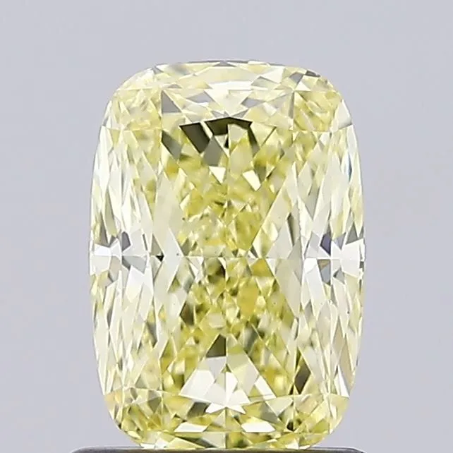 1.26ct CUSHION Fancy Intense Yellow VS1 Coloured Lab diamond