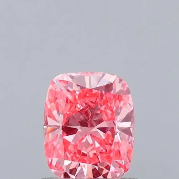 0.99ct CUSHION Fancy Vivid Pink VVS2 Coloured Lab diamond