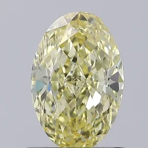 1.08ct OVAL Fancy Intense Yellow VVS2 Coloured Lab diamond