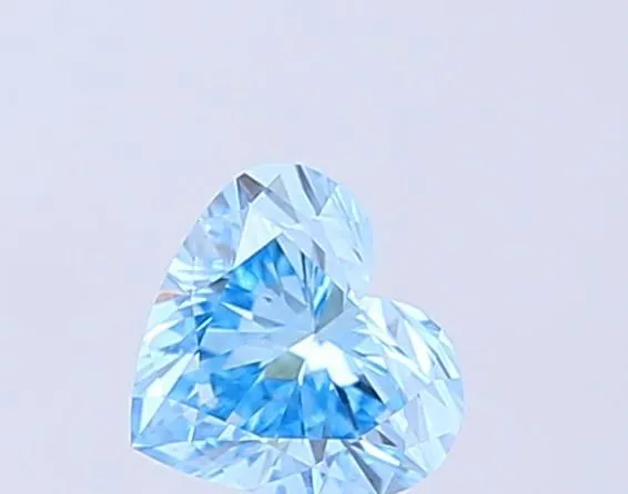 0.54ct HEART Fancy Vivid Blue VVS2 Coloured Lab diamond