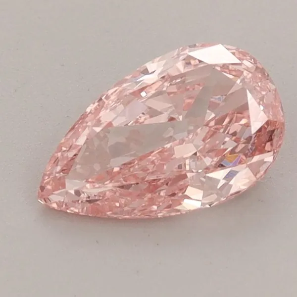 0.82ct PEAR Fancy Vivid Pink VVS2 Coloured Lab diamond