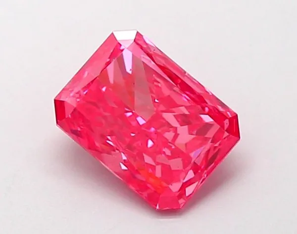 1.19ct RADIANT Fancy Vivid Pink VS2 Coloured Lab diamond