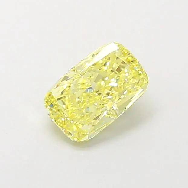 1.00ct CUSHION Fancy Intense Yellow VS1 Coloured Lab diamond