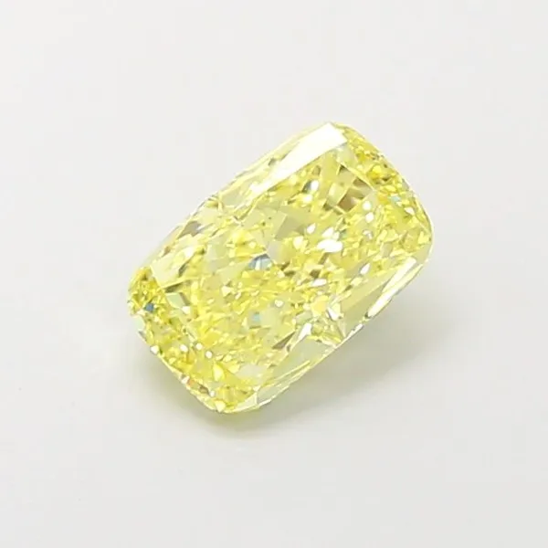 1ct CUSHION Fancy Intense Yellow VS1 Coloured Lab diamond