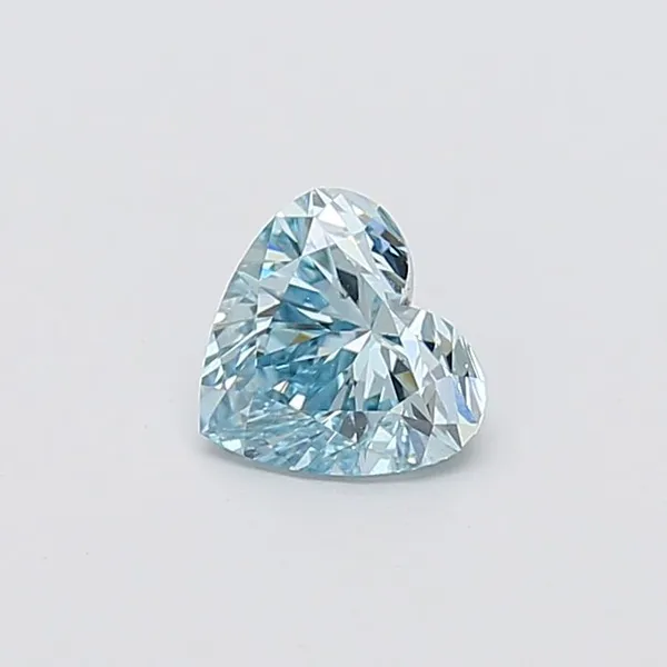 1.04ct HEART Fancy Vivid Greenish Blue VVS2 Coloured Lab diamond