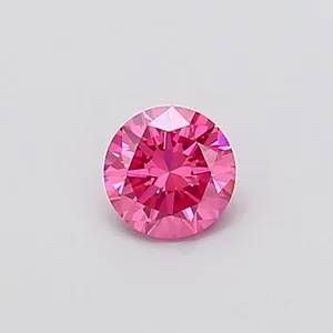 0.4ct ROUND Fancy Vivid Pink VVS2 Coloured Lab diamond