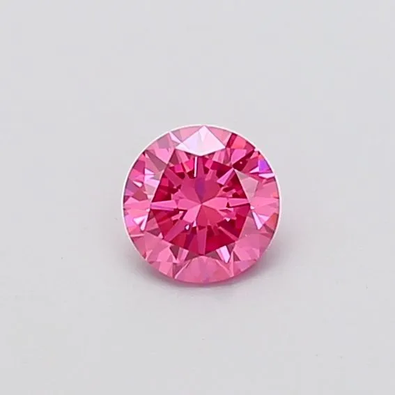 0.4ct ROUND Fancy Vivid Pink VVS2 Coloured Lab diamond