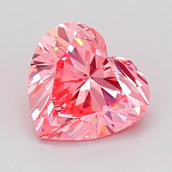 1.04ct HEART Fancy Vivid Pink VS1 Coloured Lab diamond