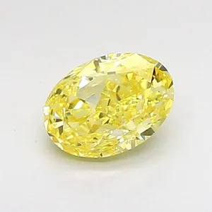 0.62ct OVAL Fancy Intense Yellow VS2 Coloured Lab diamond