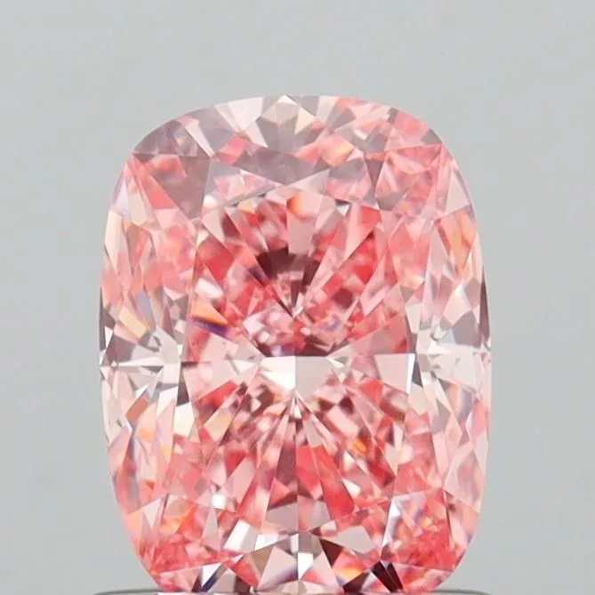 1.02ct CUSHION Fancy Vivid Pink VVS2 Coloured Lab diamond