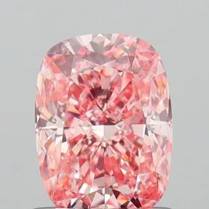 1.02ct CUSHION Fancy Vivid Pink VVS2 Coloured Lab diamond