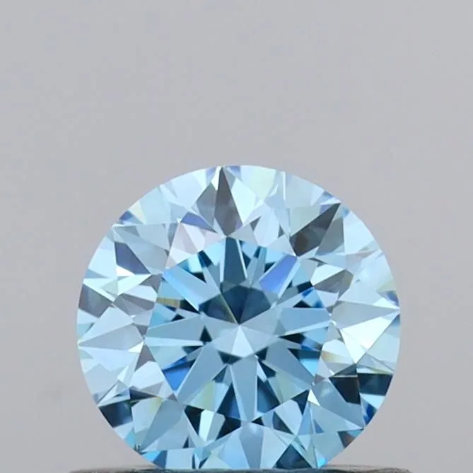 0.50ct ROUND Fancy Vivid Blue VVS2 Coloured Lab diamond