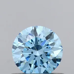 0.5ct ROUND Fancy Vivid Blue VVS2 Coloured Lab diamond