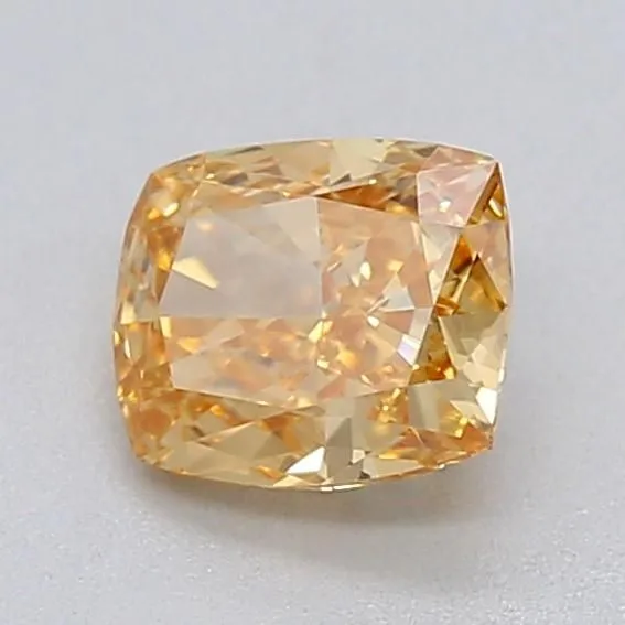 0.50ct CUSHION Fancy Intense Brownish Yellow VVS2 Coloured Lab diamond
