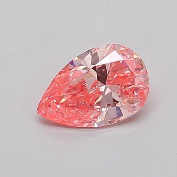 0.37ct PEAR Fancy Vivid Pink VS2 Coloured Lab diamond