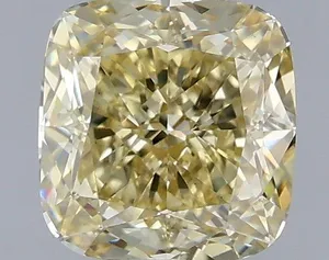 1.03ct CUSHION Fancy Yellow VS1 Coloured Lab diamond