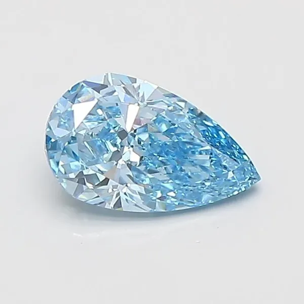 0.92ct PEAR Fancy Vivid Blue VVS2 Coloured Lab diamond