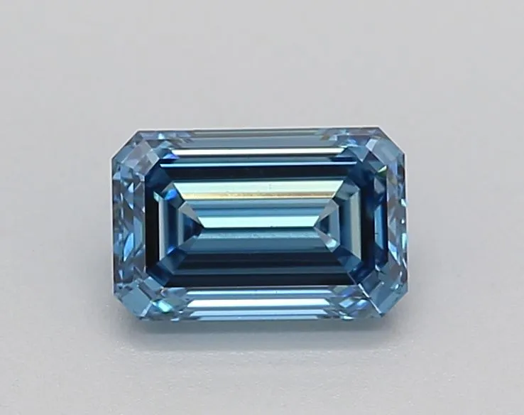 0.71ct EMERALD Fancy Vivid Blue VVS2 Coloured Lab diamond