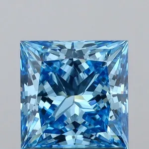 1.05ct PRINCESS Fancy Vivid Blue VS1 Coloured Lab diamond