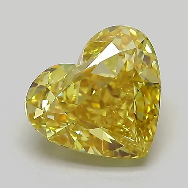 1.56ct HEART Fancy Intense Yellow VVS2 Coloured Lab diamond