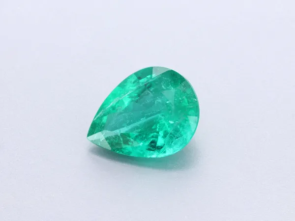 0.85ct Green Emerald, Pear Shape cut gemstone
