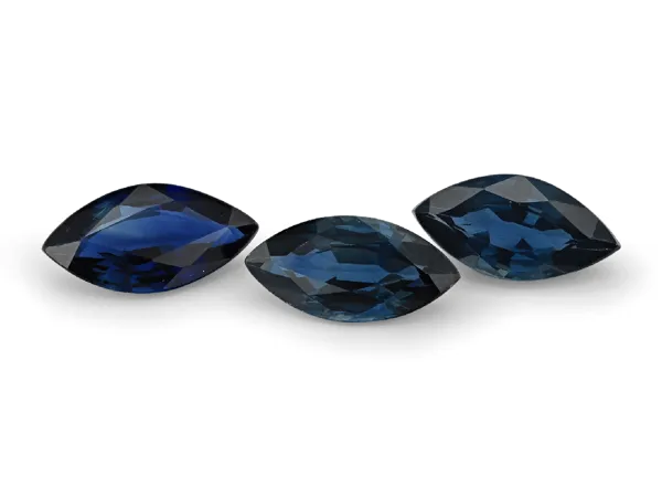 0.6ct Blue Sapphire, Marquise cut gemstone