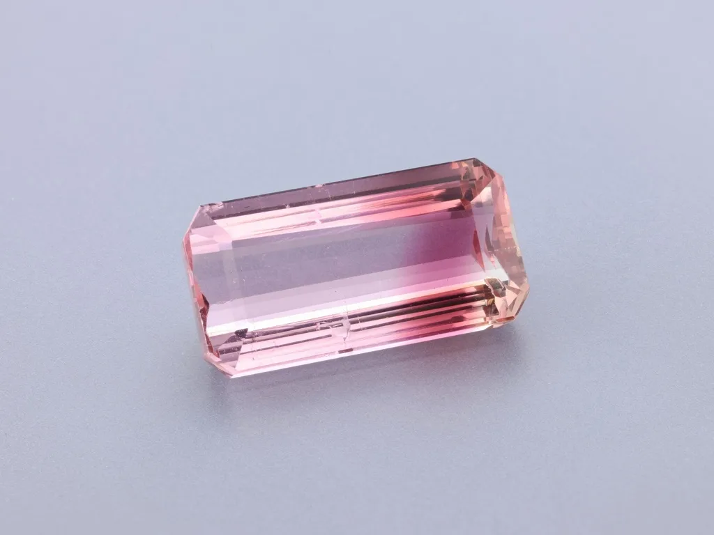 7.45ct Parti Tourmaline, Emerald Cut gemstone