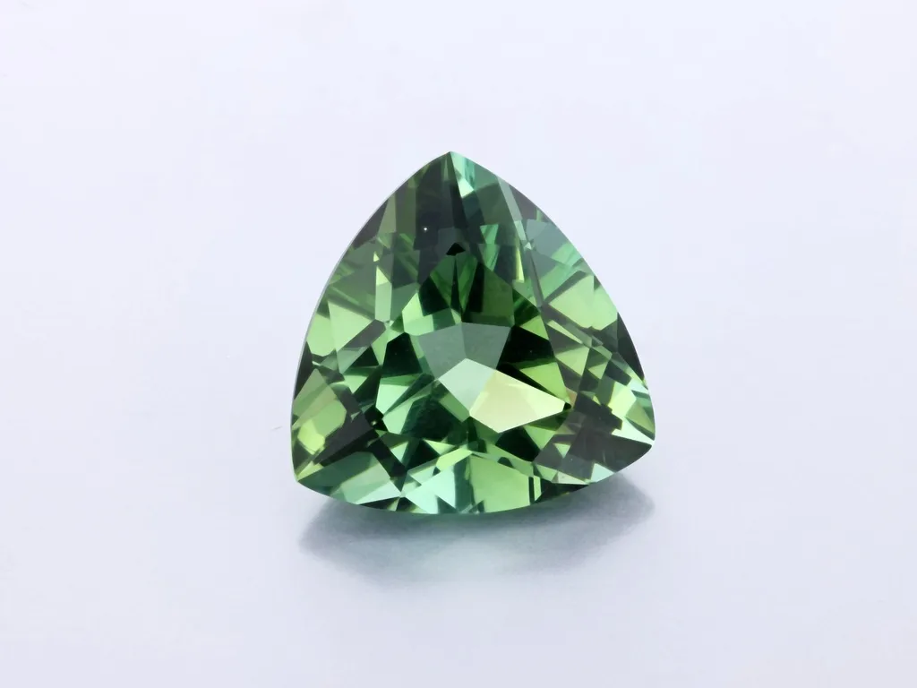 6.42ct Green Tourmaline, Trilliant gemstone