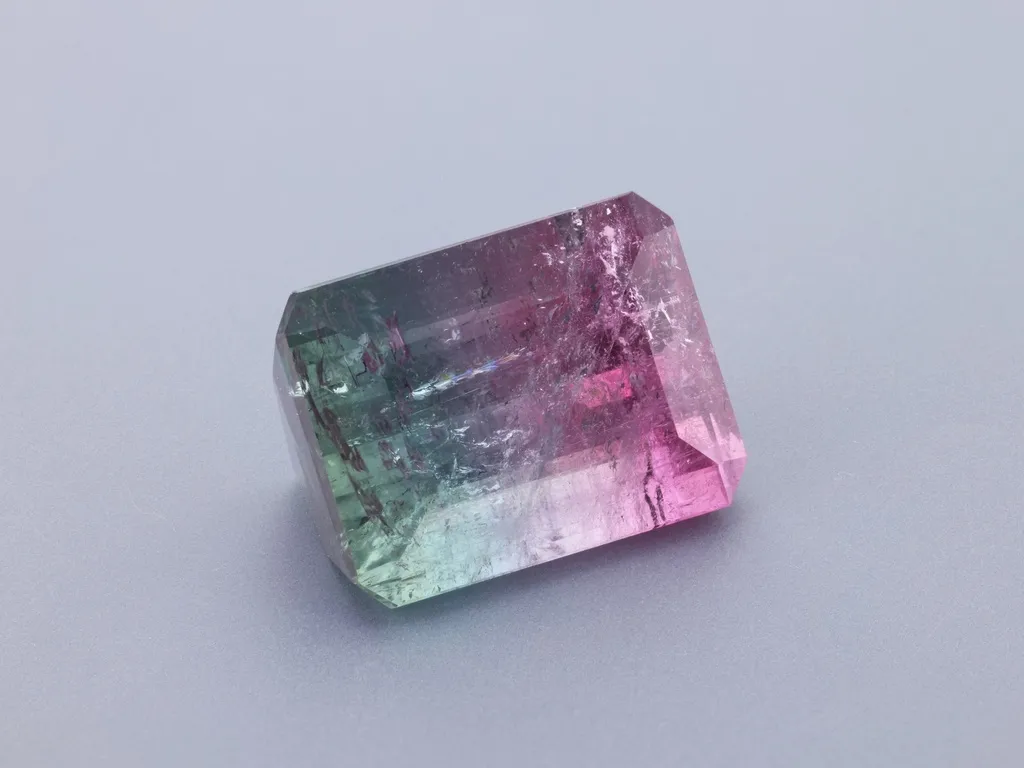 14.51ct Parti Tourmaline, Emerald Cut gemstone