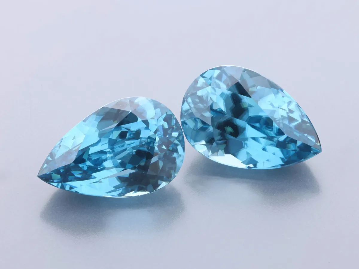 6.69ct Blue Zircon, Pear Shape gemstone