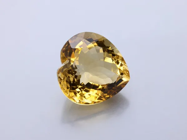 19.17ct Yellow Citrine, Heart Shape cut gemstone