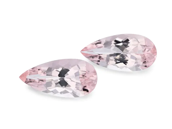 6ct Pink Morganite, Pear Shape cut gemstone