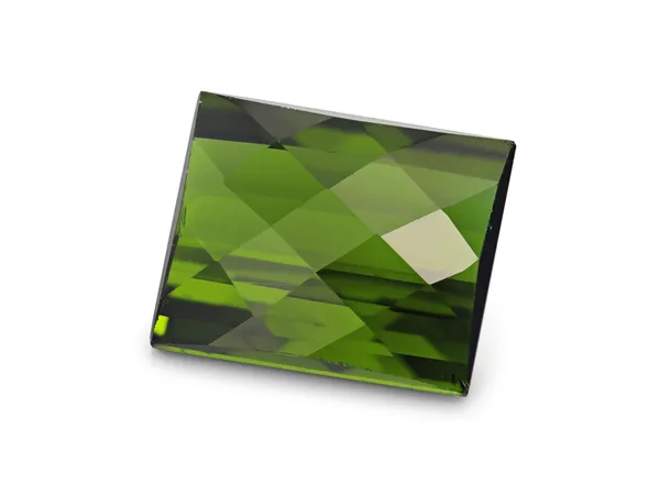 3.51ct Green Tourmaline, Chequerboard cut gemstone